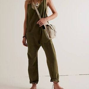 2 Free People (We The Free) High Roller Jumpsuits. Olive Green and Black